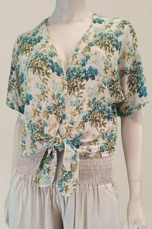 #Cottage Crepe Tie-up Top