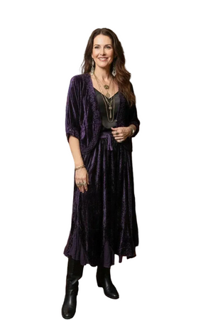 Velvet Skirt Wth Chiffon Godet