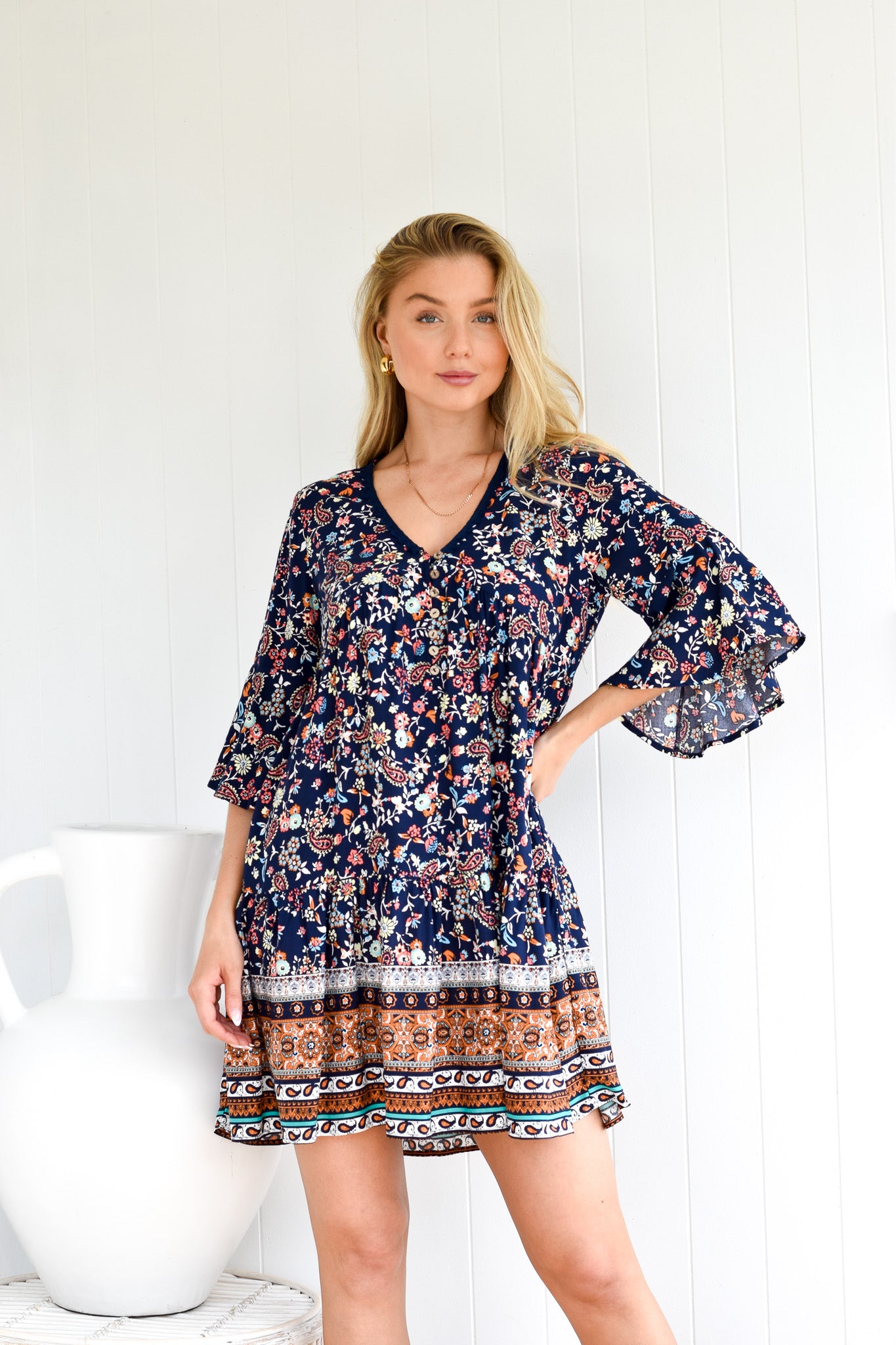 CATALINI RAYON MINI DRESS