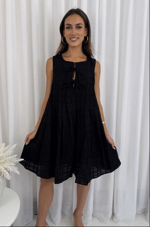 🌟SALE - Pintuck Aline Linen Look Mini Dress