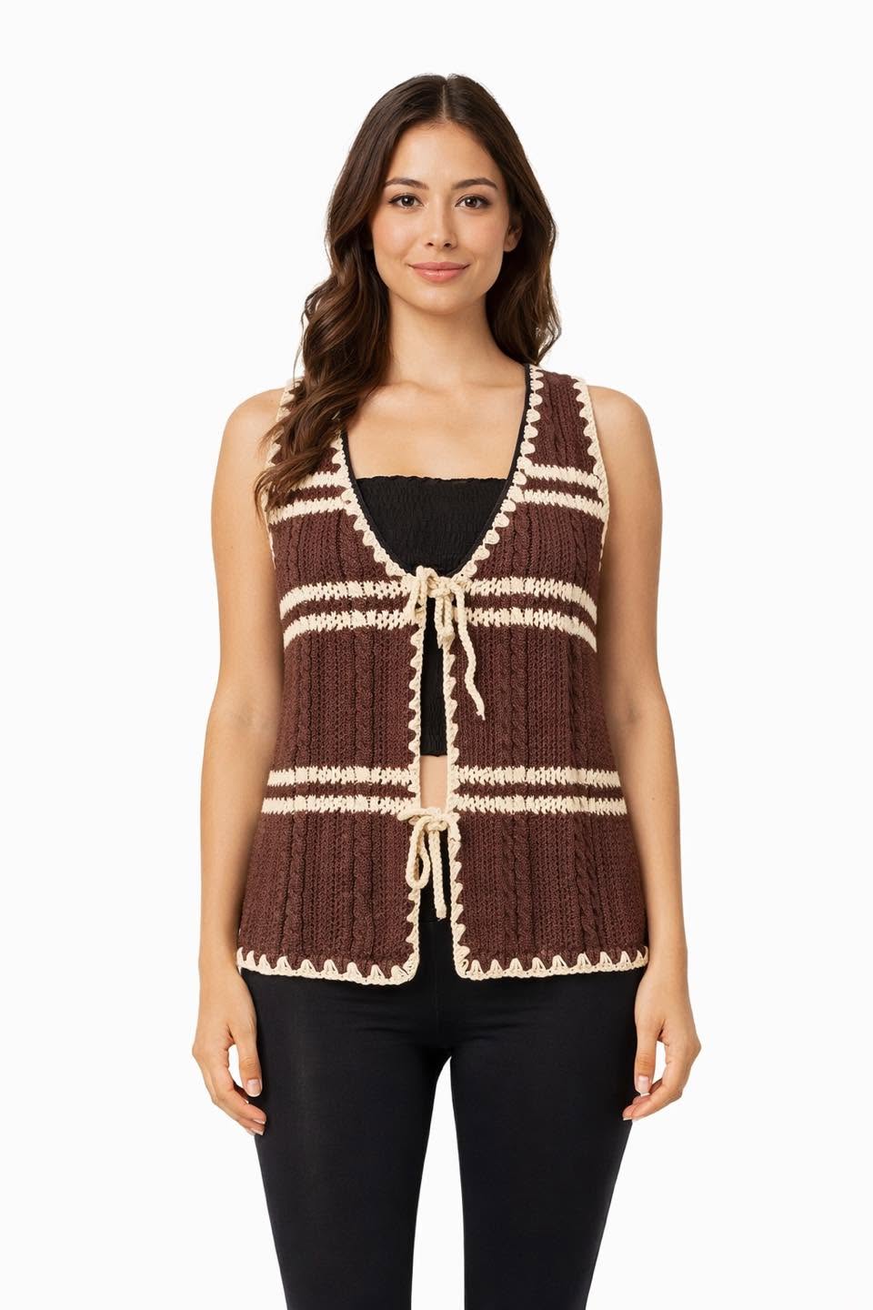 Crochet Tie Up Vest Top