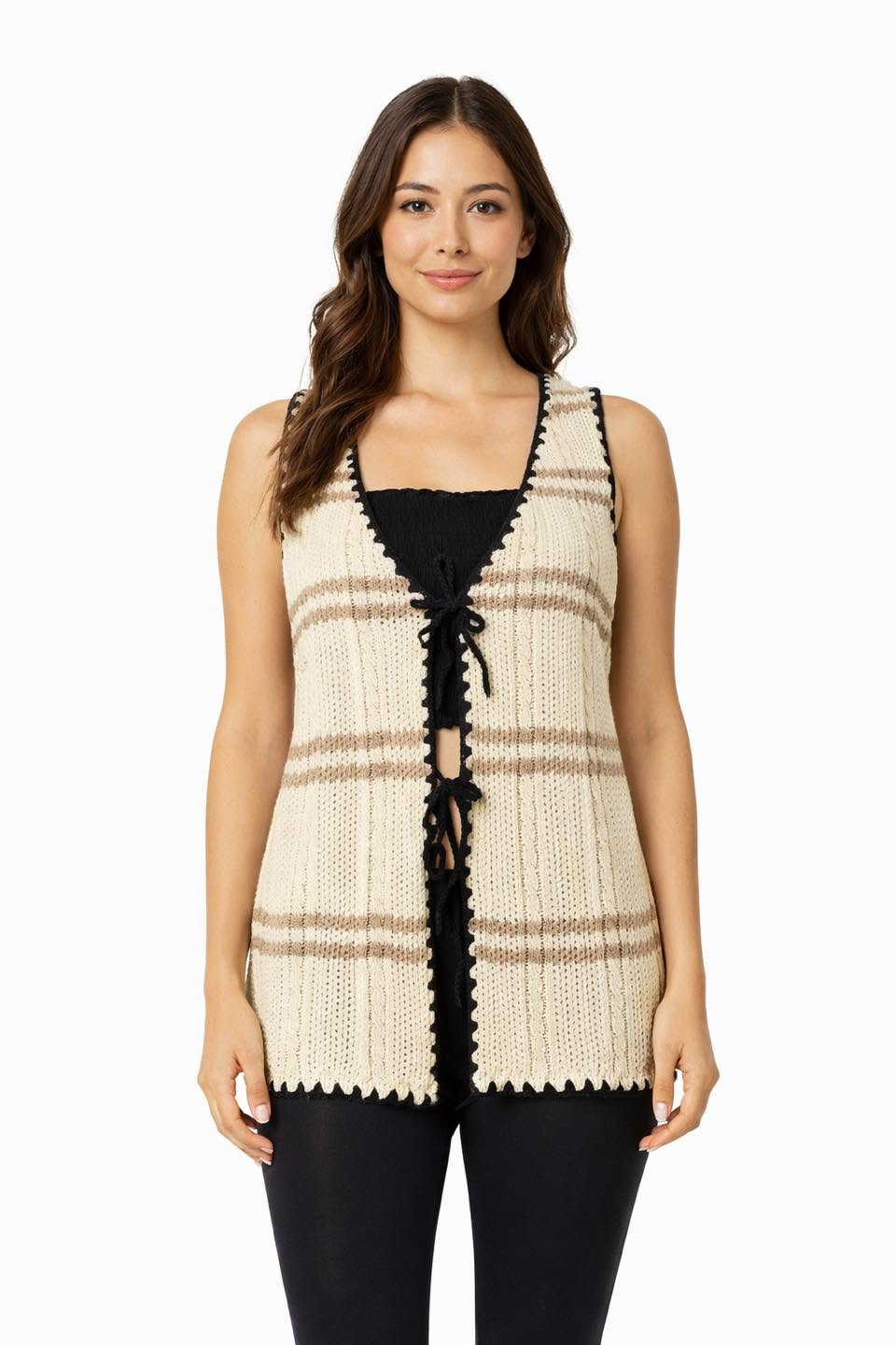 Crochet Tie Up Vest Top