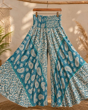 Lulu Shirred Silk Pants