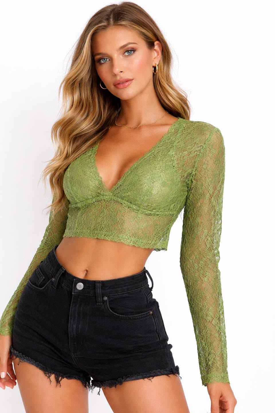 Net Long Sleeve Top