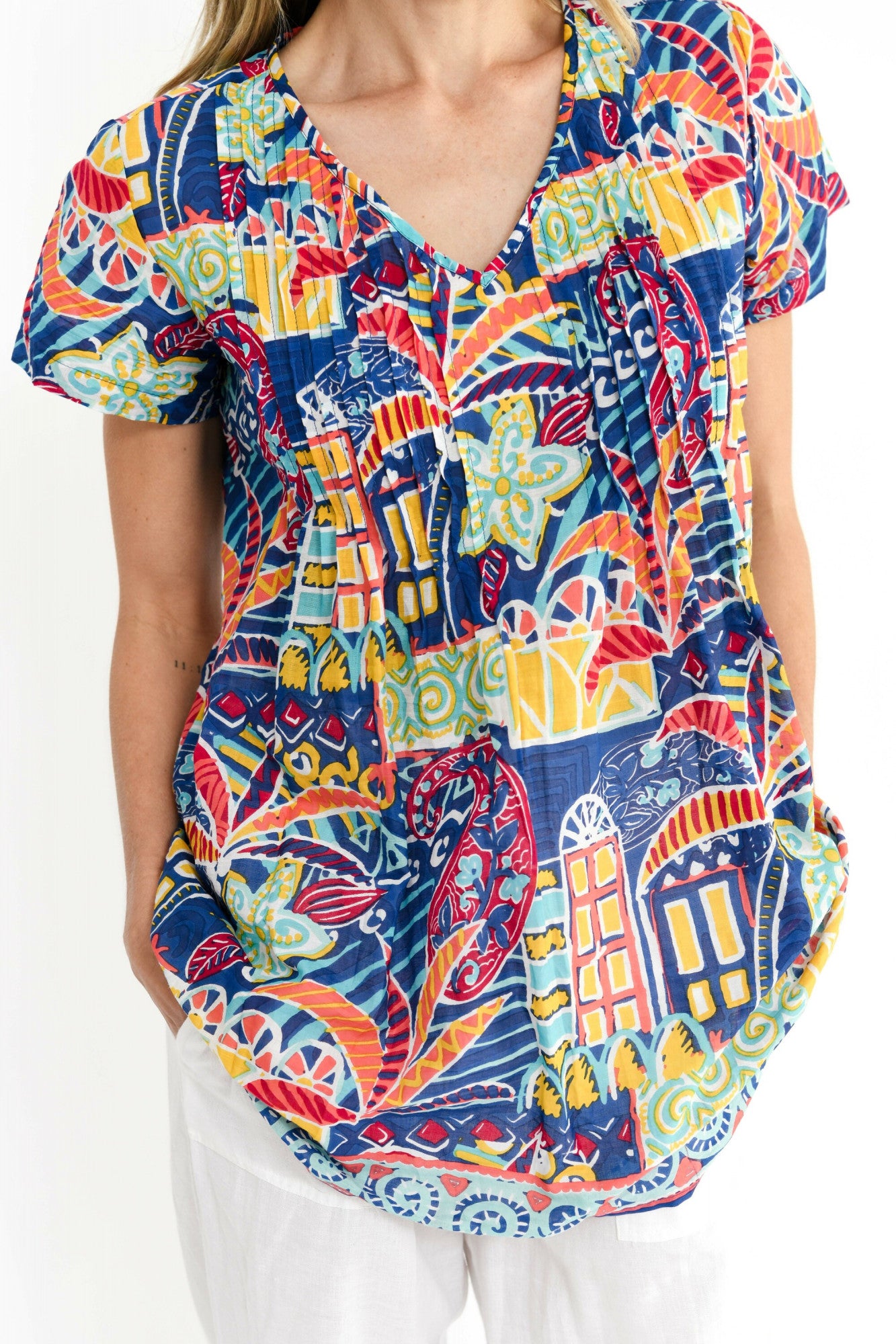 Kayla Cotton Blouse - Tropical Village