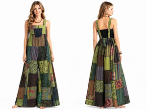 Patchwork Flared Jumpsuit