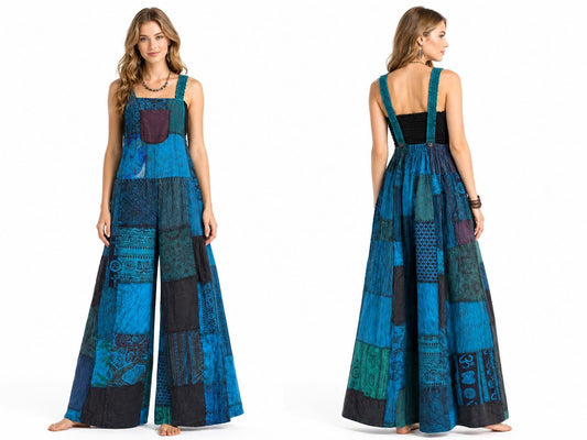 Patchwork Flared Jumpsuit