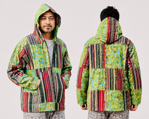 Gheri Cotton Mushroom Print Patch Unisex Jacket