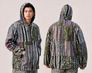 Gheri Cotton Mushroom Print Patch Unisex Jacket
