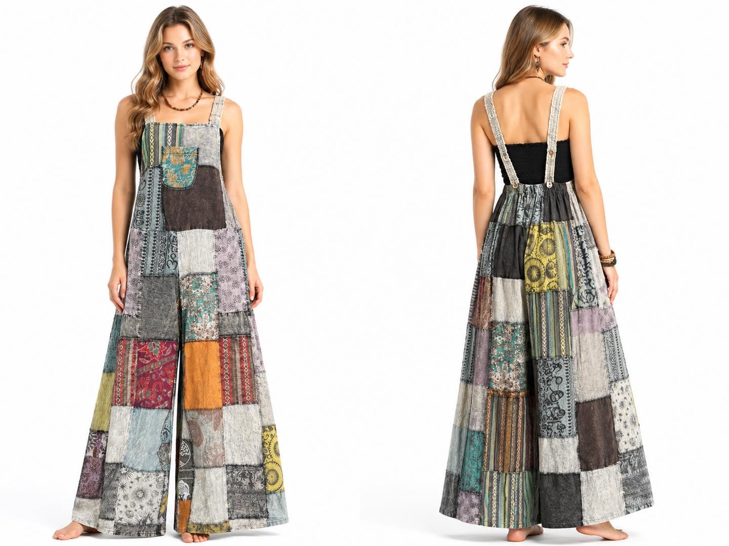 Patchwork Flared Jumpsuit
