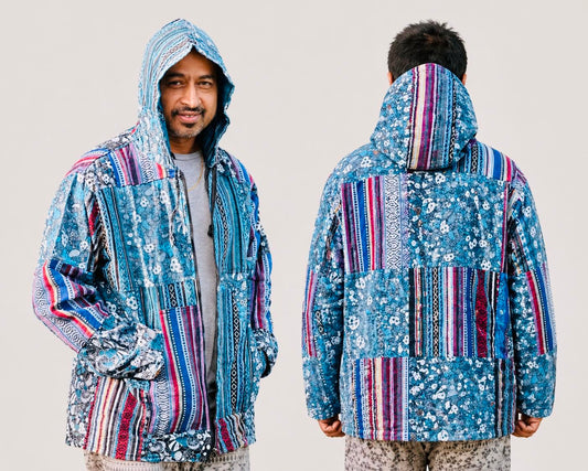 Gheri Cotton Mushroom Print Patch Unisex Jacket