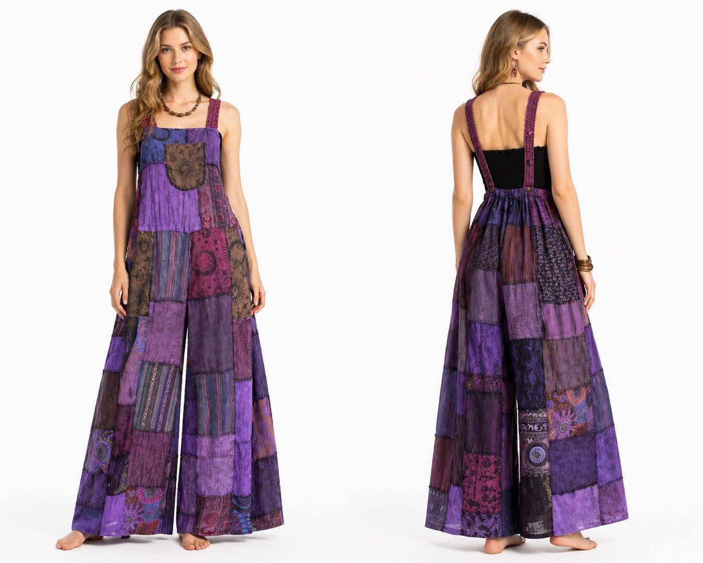 Patchwork Flared Jumpsuit