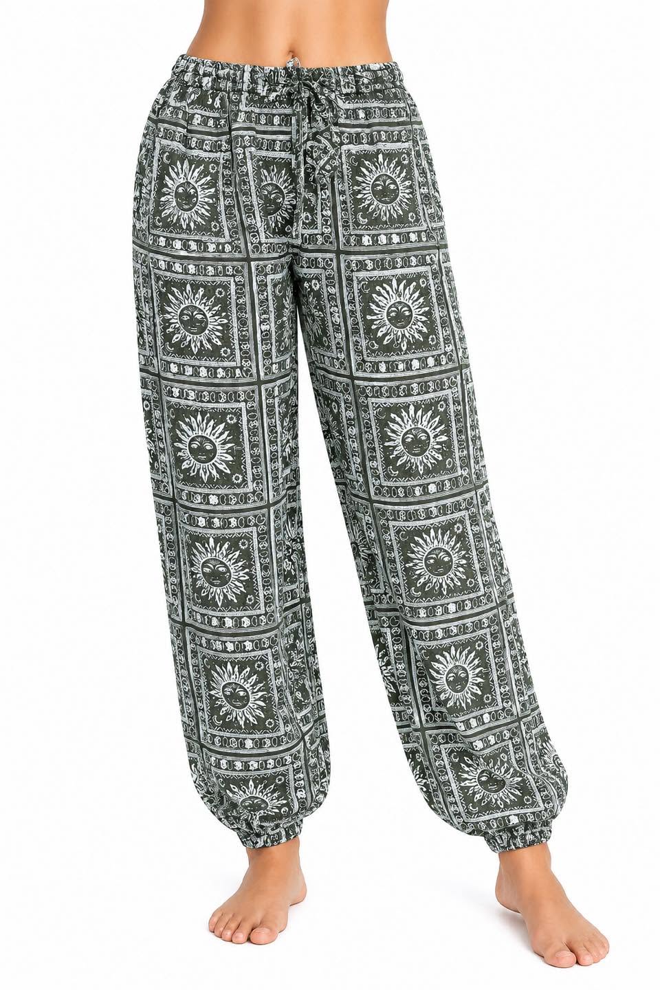 Sun Panel Cotton Harem Pants