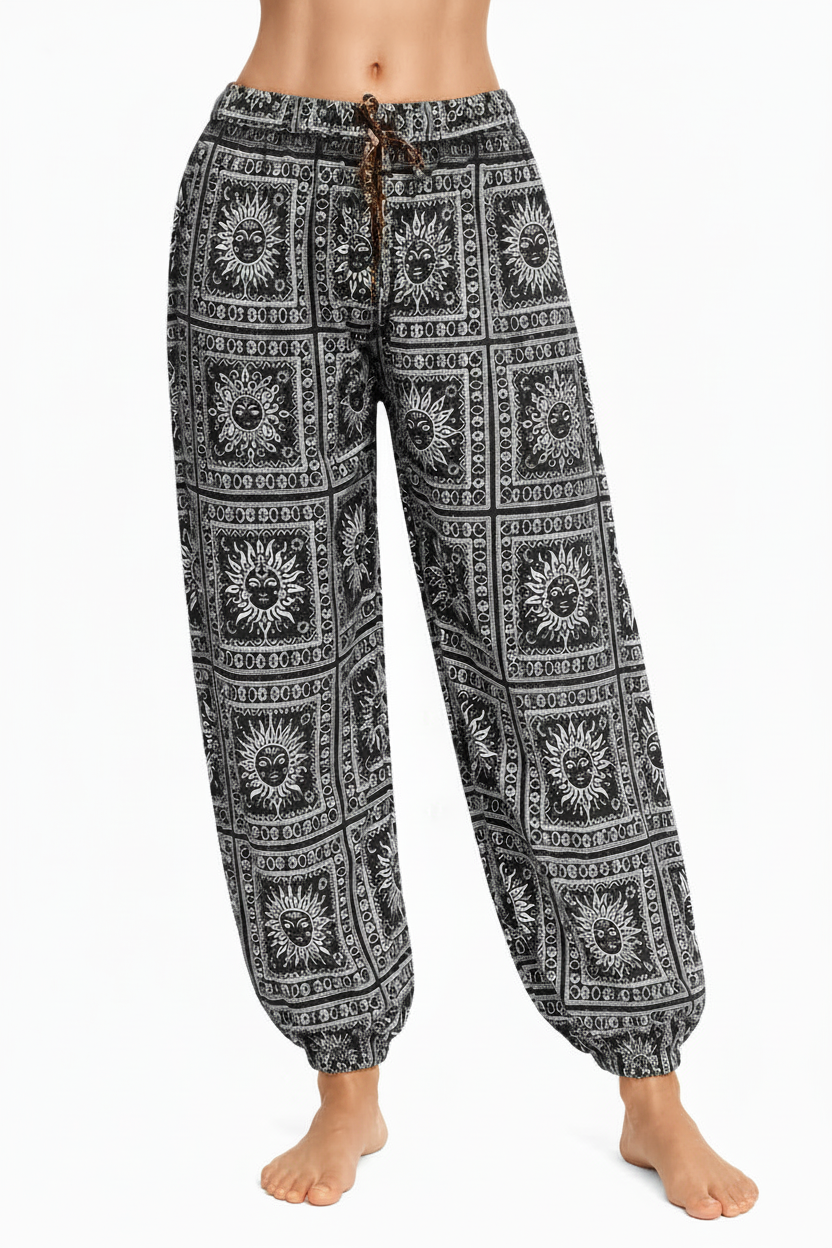 Sun Panel Cotton Harem Pants