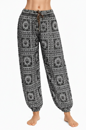 Sun Panel Cotton Harem Pants