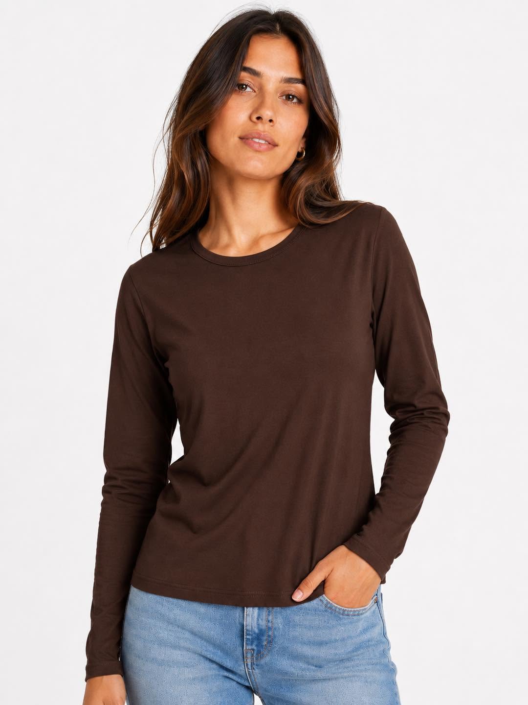 Plain Cotton Long Sleeve T-Shirt