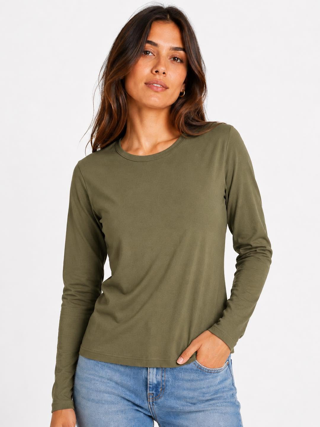 Plain Cotton Long Sleeve T-Shirt