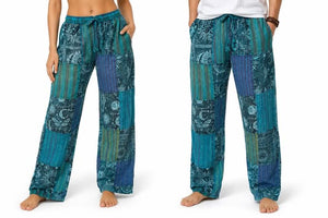 Cotton Shining Wash Patch Pants
