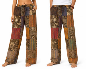 Cotton Shining Wash Patch Pants