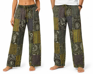 Cotton Shining Wash Patch Pants