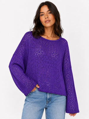 Knit Cotton Long Sleeve Top