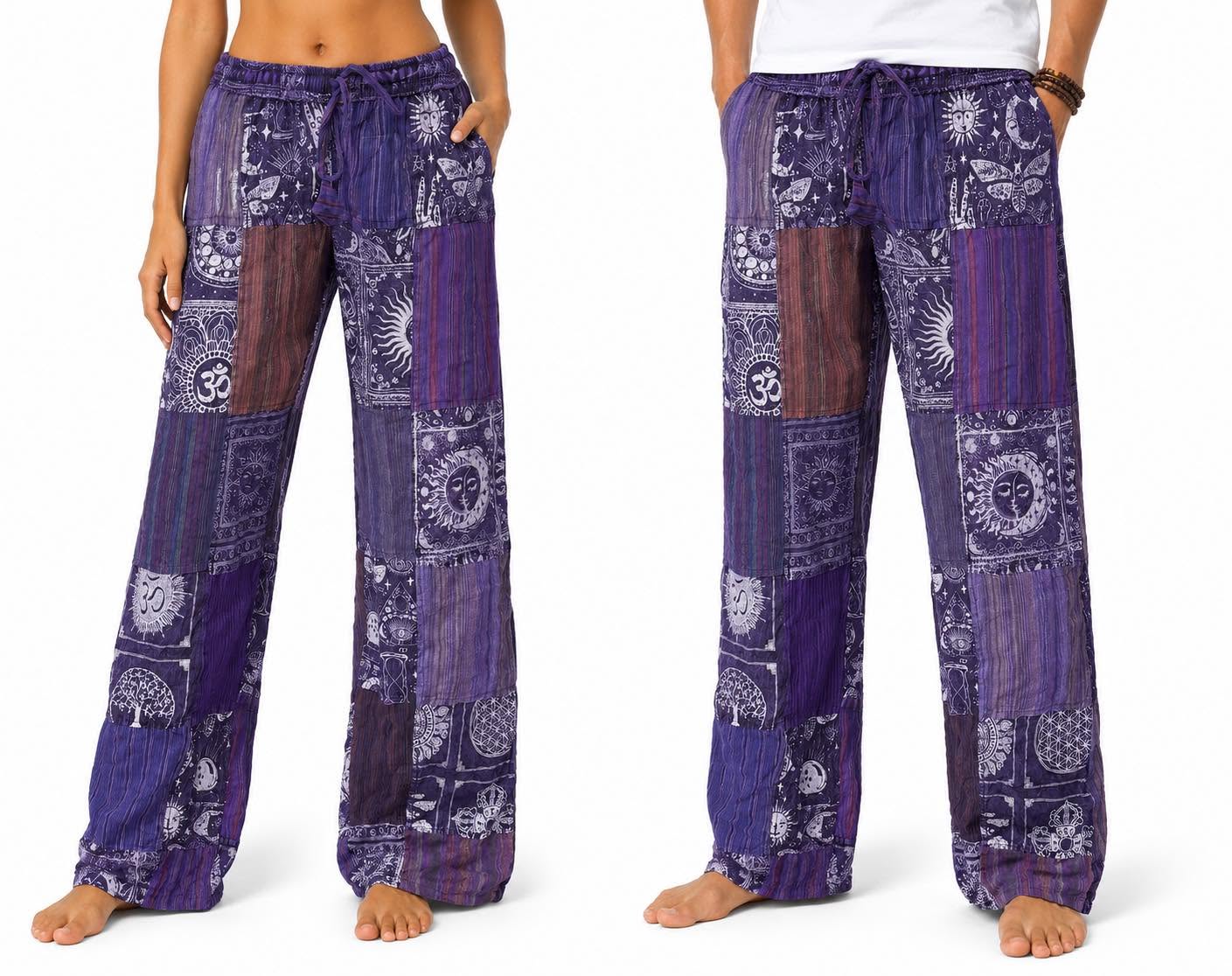Cotton Shining Wash Patch Pants