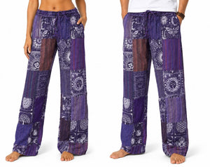 Cotton Shining Wash Patch Pants