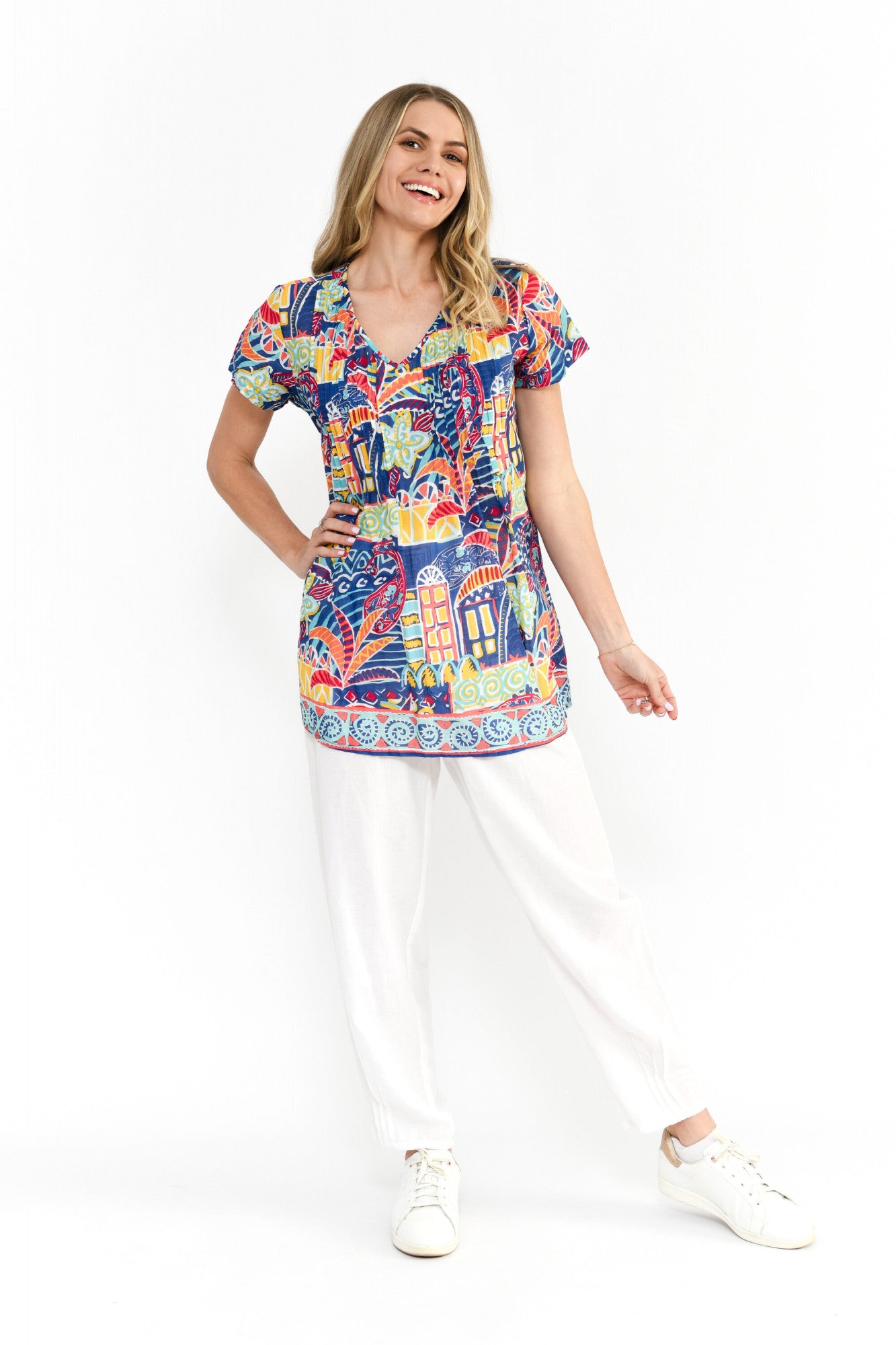 Kayla Cotton Blouse - Tropical Village