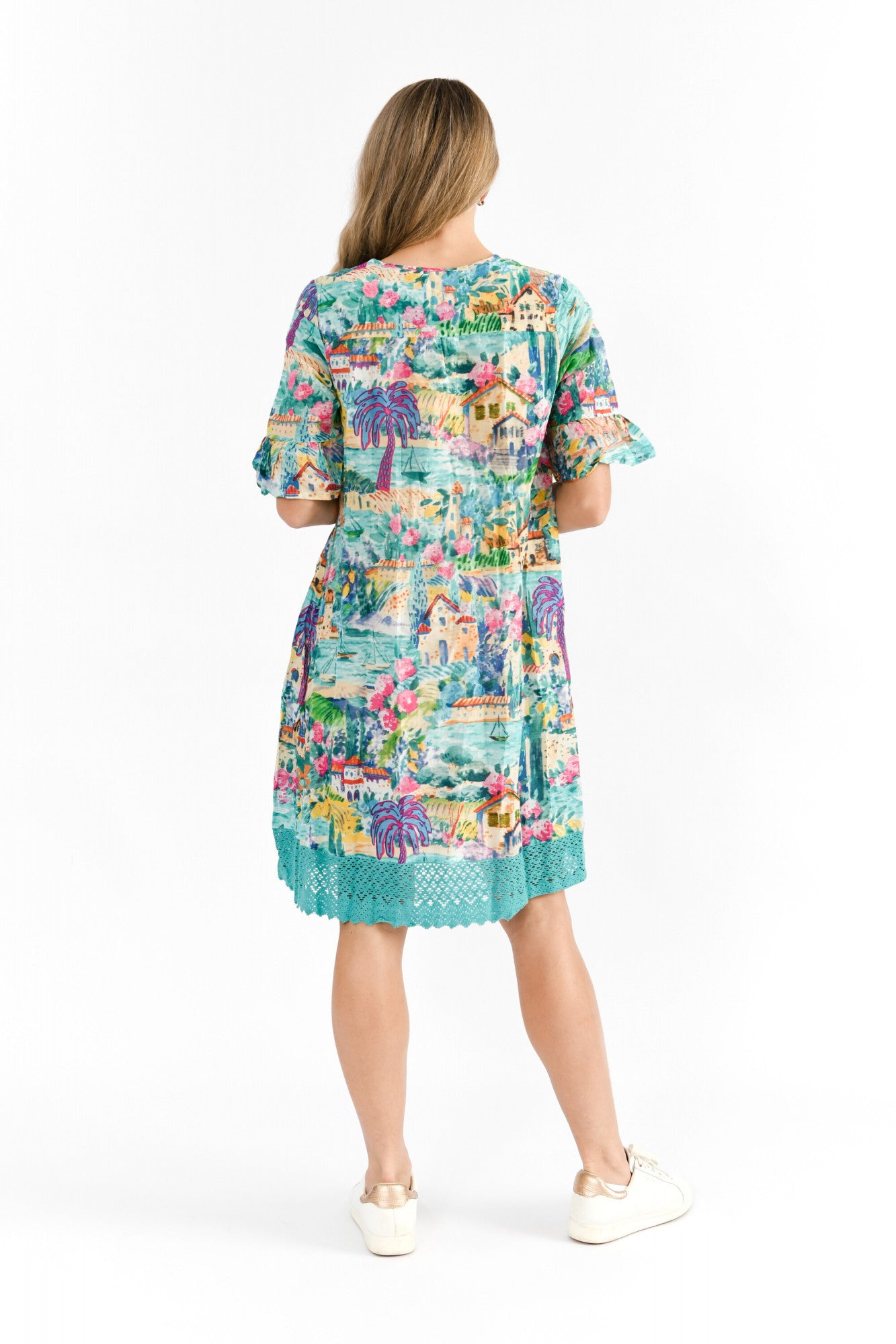 Hannah Tunic Mini Dress - Tropical Print