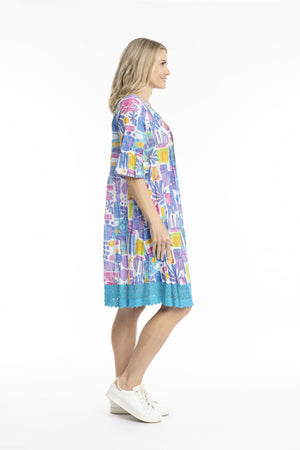 Hannah Tunic Mini Dress - Tropical Blocks