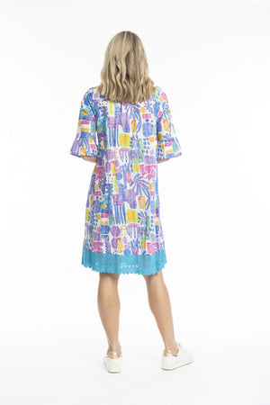 Hannah Tunic Mini Dress - Tropical Blocks