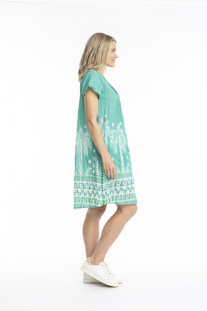 Nicola Dress Cap Sleeve Mini Dress Azure Drift