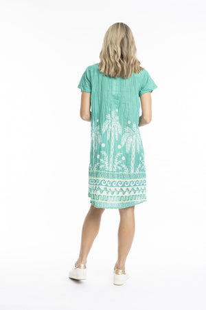 Nicola Dress Cap Sleeve Mini Dress Azure Drift