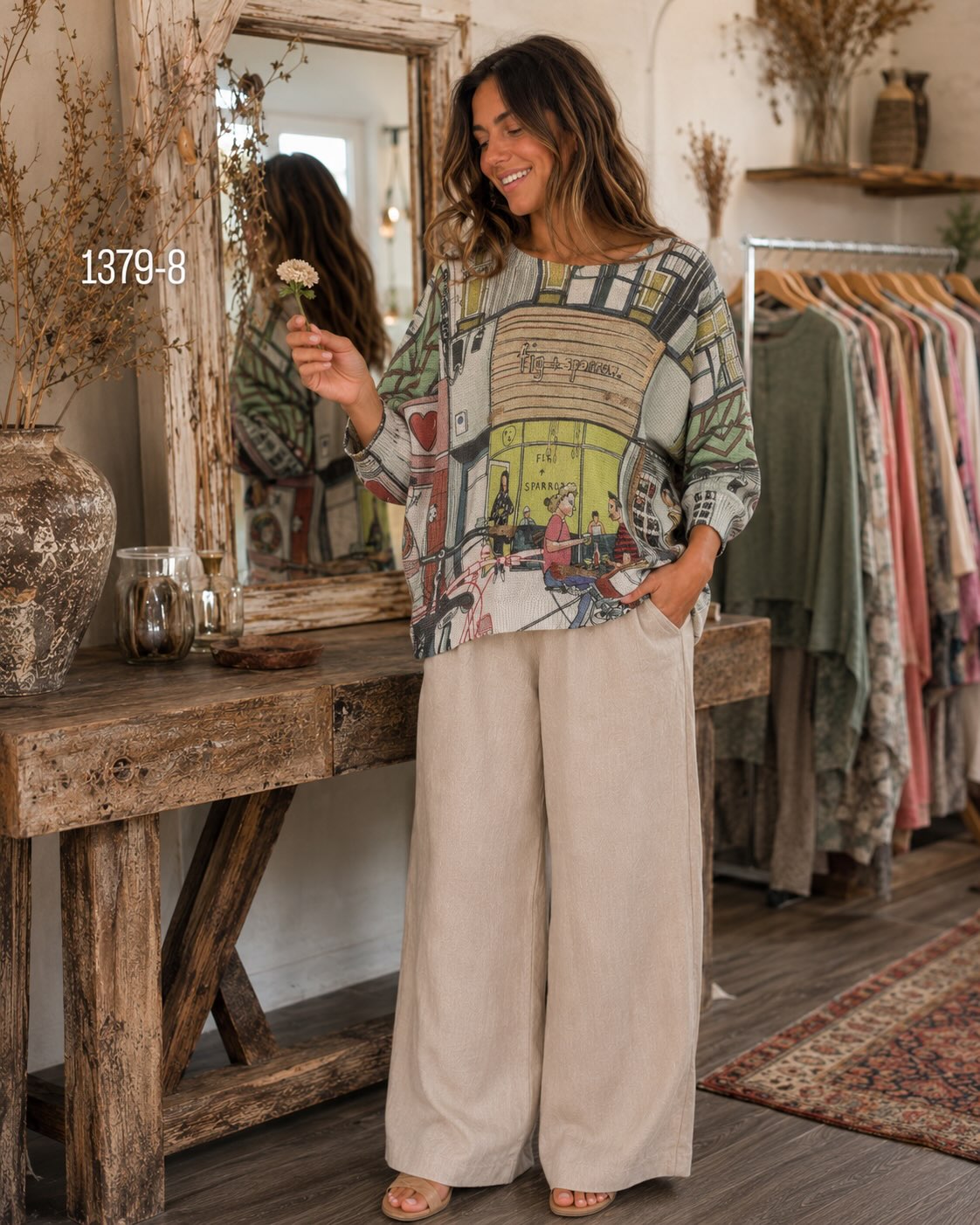 Fig & Sparrow Oversize Long Sleeve Knit Top