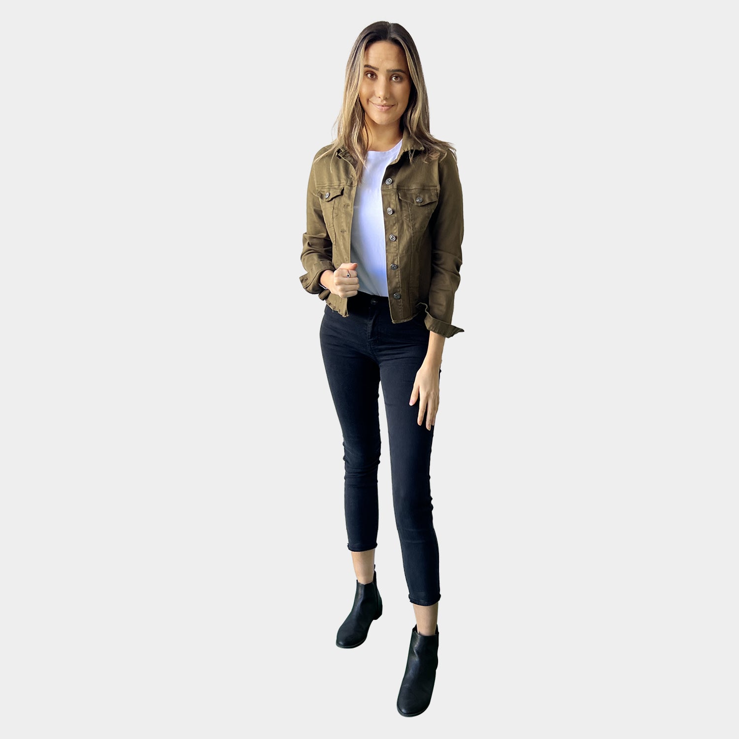 CUT OFF HEM JACKET FRAYED EDGE