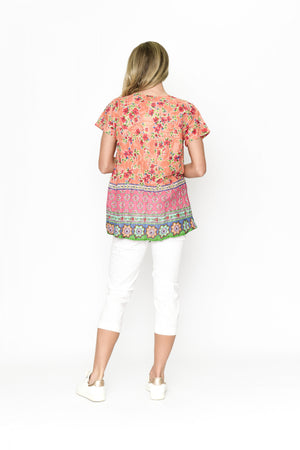 Kayla Cotton Blouse Short Sleeve - Ditsy 1