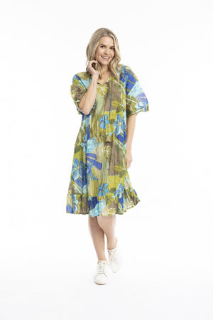 Charli Tassel Tie Dress - Tropical Flowers