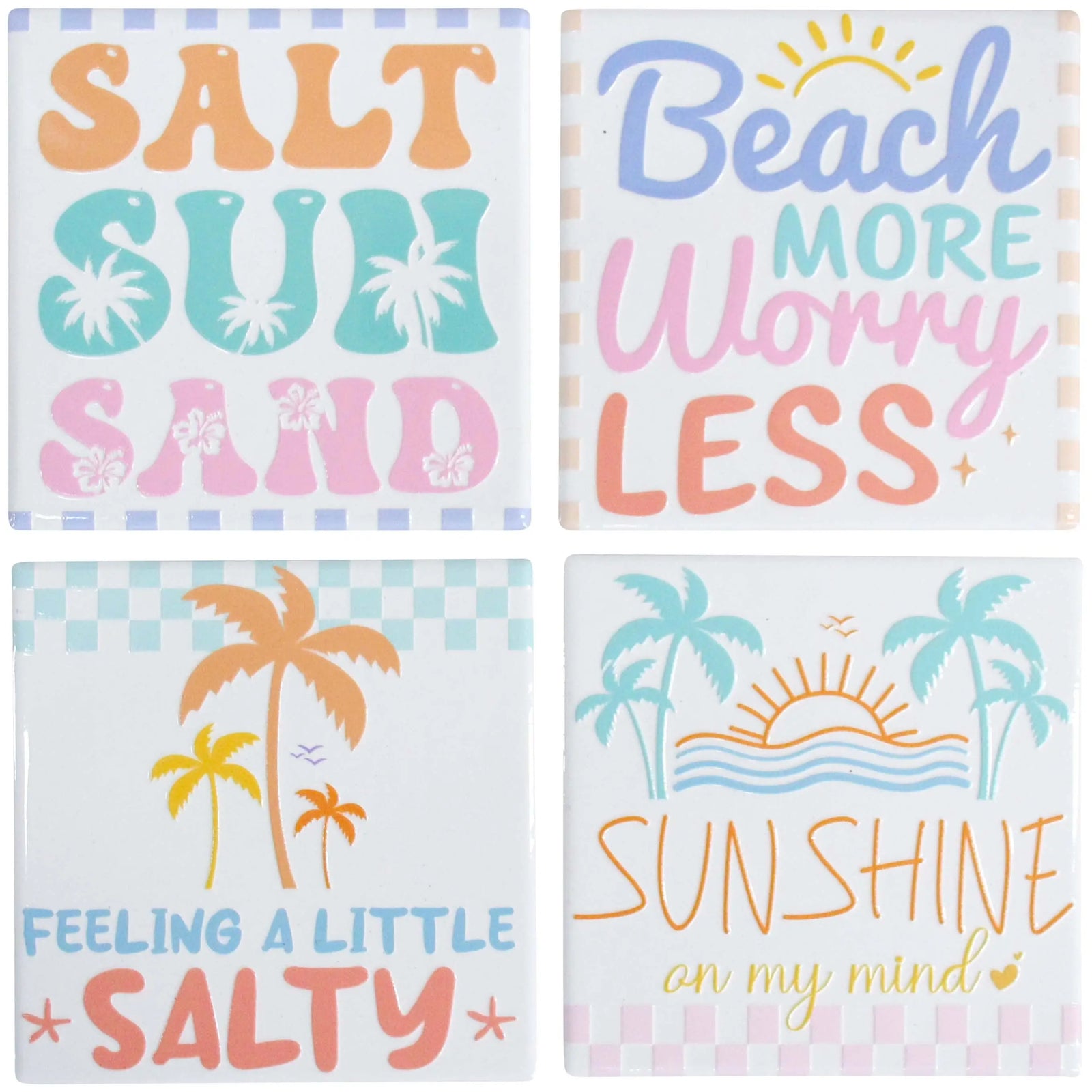 Coasters Set Of 4 Beach Sayings