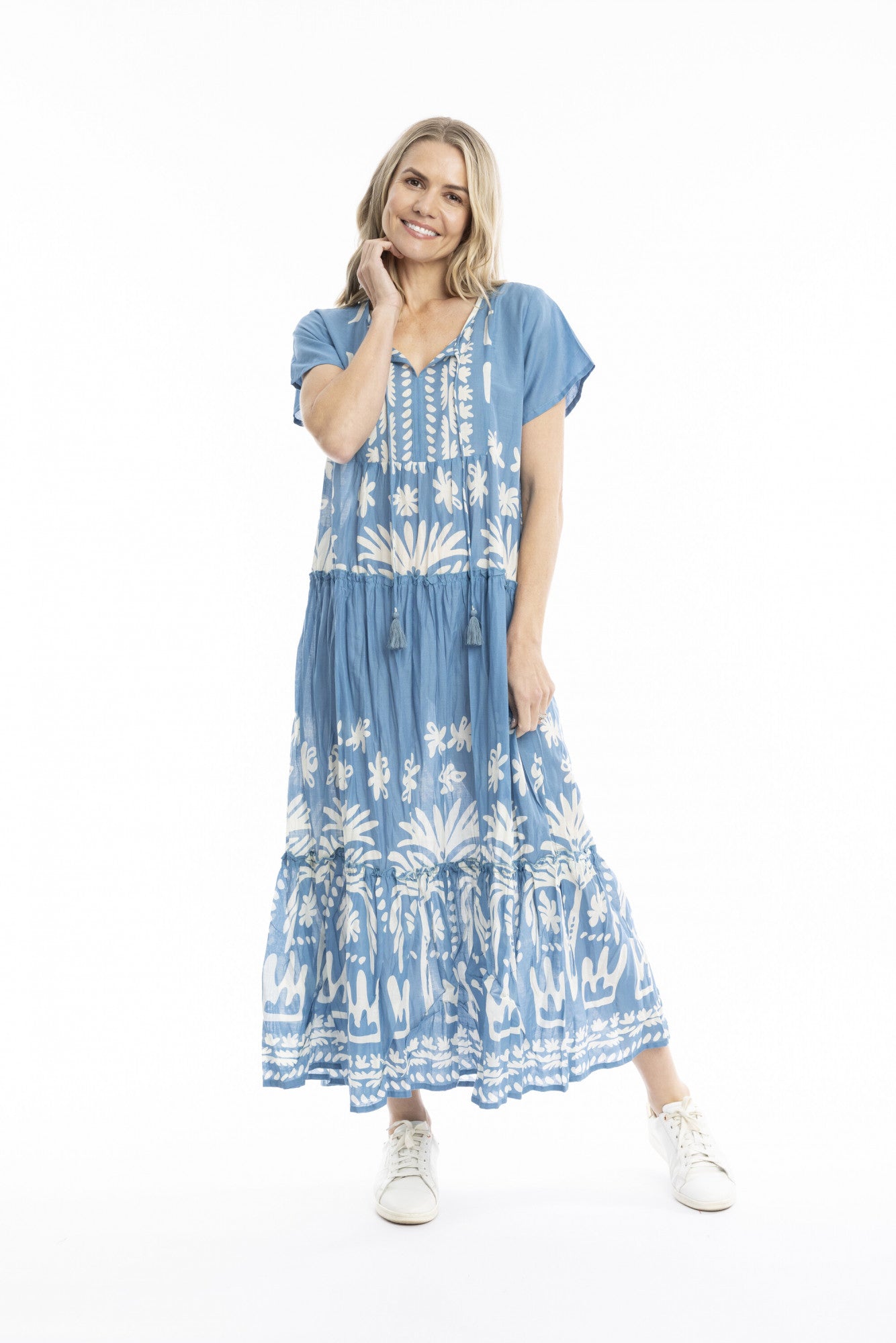 Zola V-neck Maxi Dress - Tribal Border