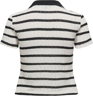 #Harlia Stripe Collared Top