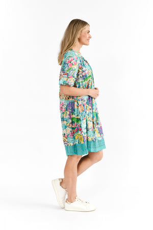 Hannah Tunic Mini Dress - Tropical Print