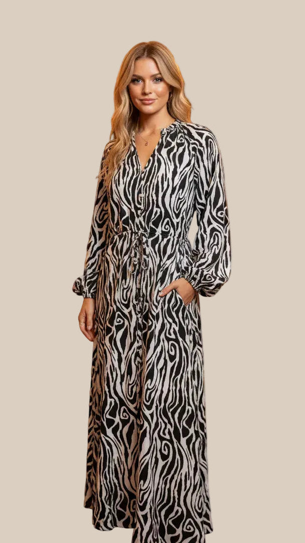 #Ziggy Zebra Print Maxi Dress
