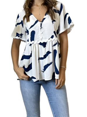 DIVINCI BABYDOLL TOP RICRAC DETAIL