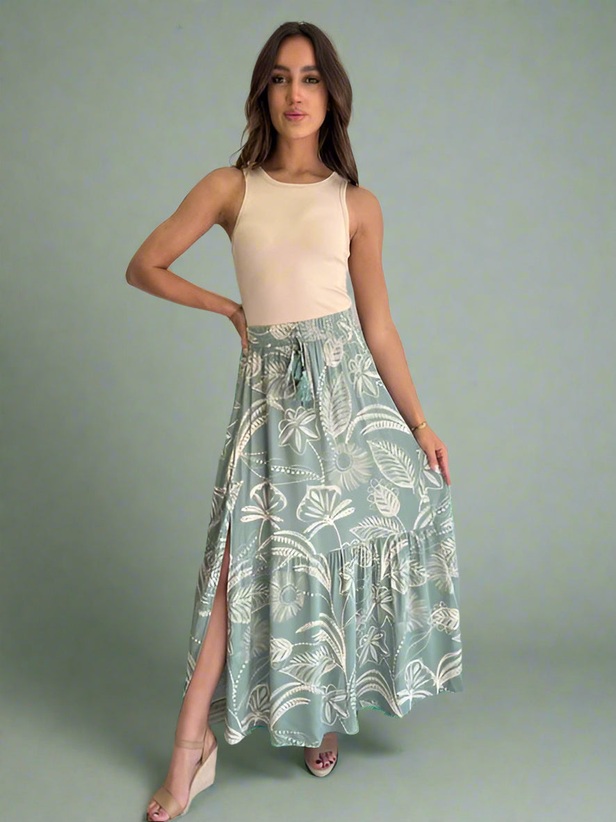 INDIAN PALM FLARE SKIRT