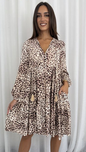 CHEEKY CHETAH PRINT MINI DRESS