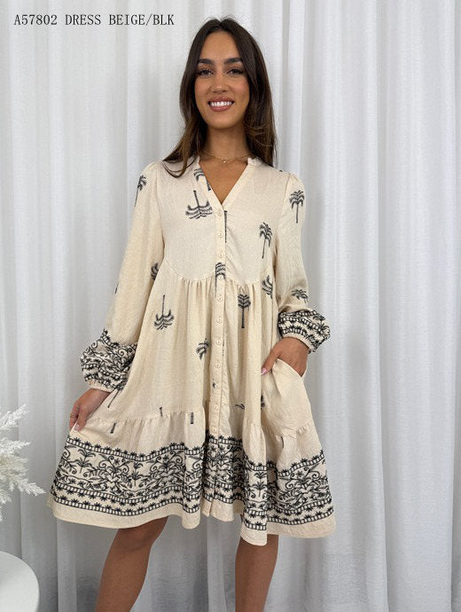 PALM DAYS MINI WINTER DRESS