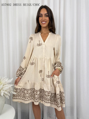 PALM DAYS MINI WINTER DRESS