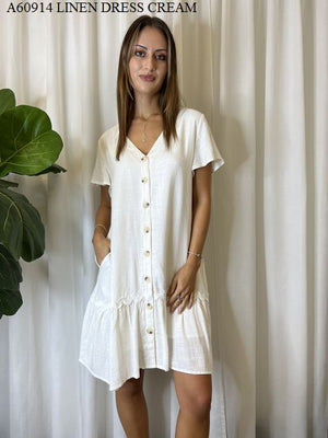 GRACE BUTTON DOWN LINEN MINI