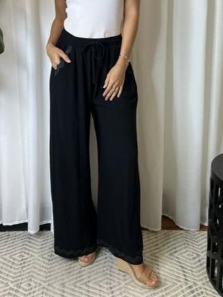 JEMMA LINEN PANTS RICRAC DETAIL