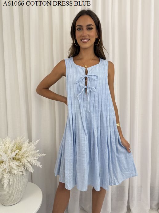 Pintuck Aline Linen Look Mini Dress